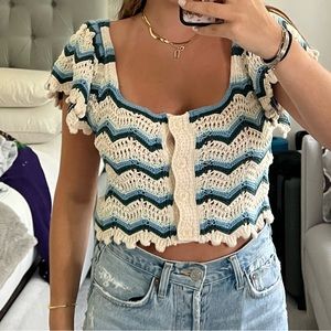 Zara multi color crochet top